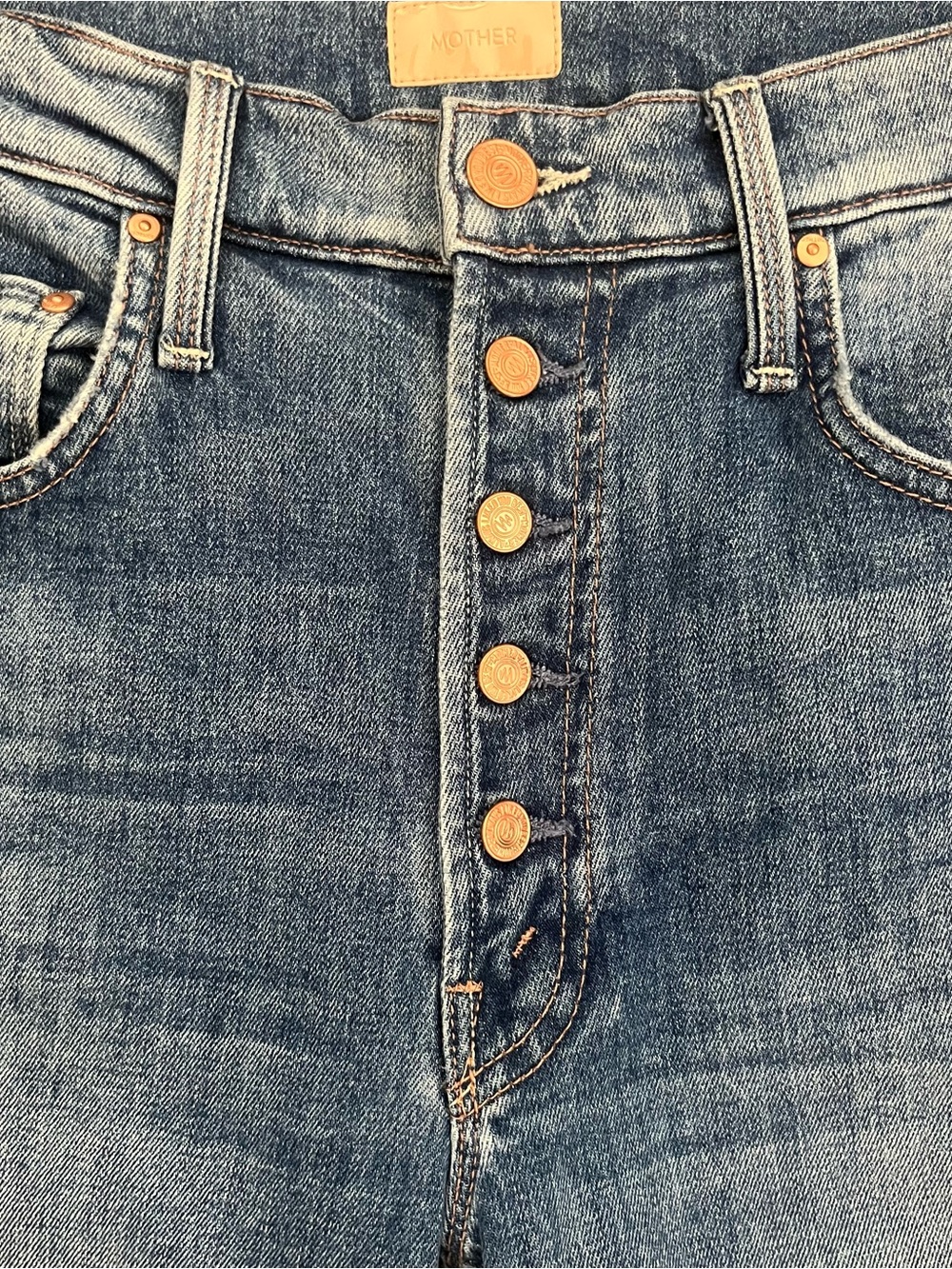 MOTHER Pixie Tomcat Crop Not Cut & Pasted Jeans Size 26 Raw Hem See Note - Picture 6 of 16